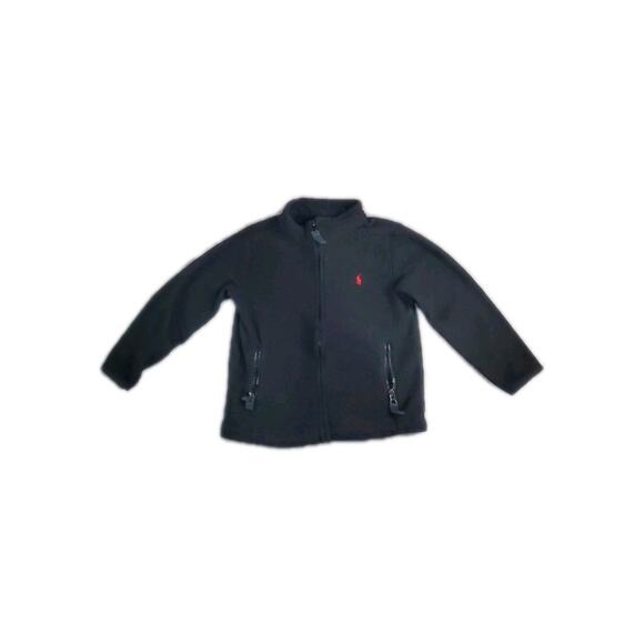 Polo Ralph Lauren Other - Vtg Polo Ralph Lauren Sweatshirt Kids Sz 4/4T Black Toddler Zip Jacket Red Pony